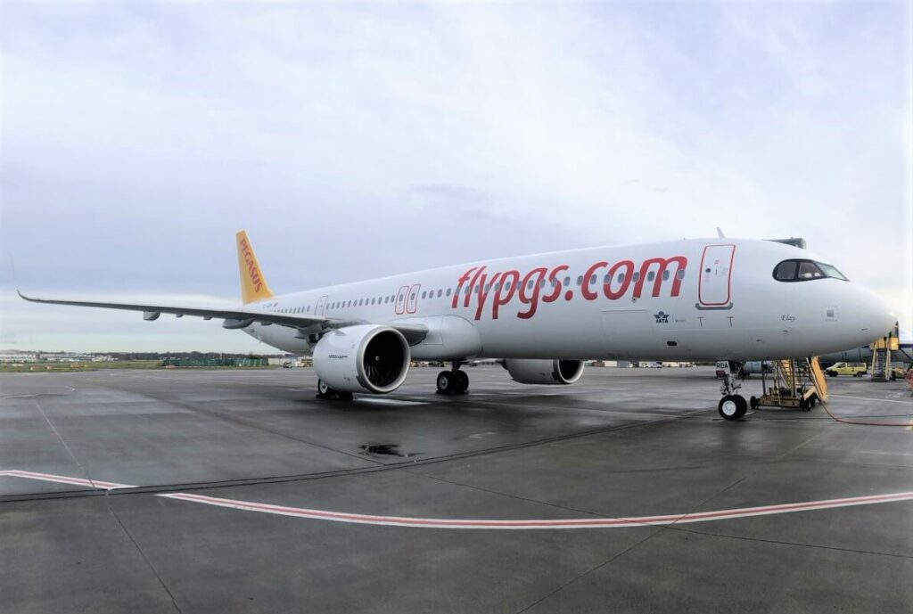 A Pegasus Airlines A321neo aircraft, delivered from Jackson Square Aviation.