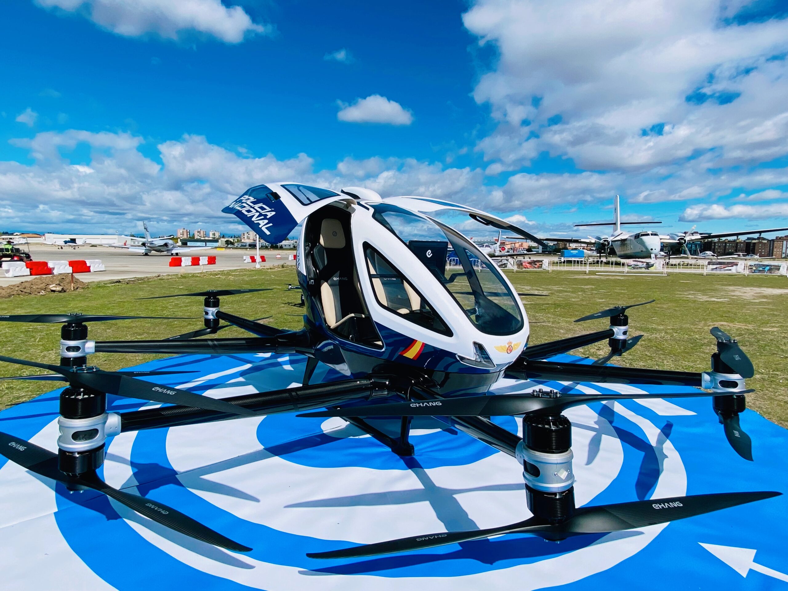 EHang EH216 completes maiden flight by Spanish National Police - AviationSource News
