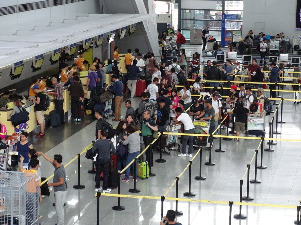 Ticketing hall of Ninoy Aquino International Airport (NAIA) Terminal 3 in Pasay City, Metro Manila