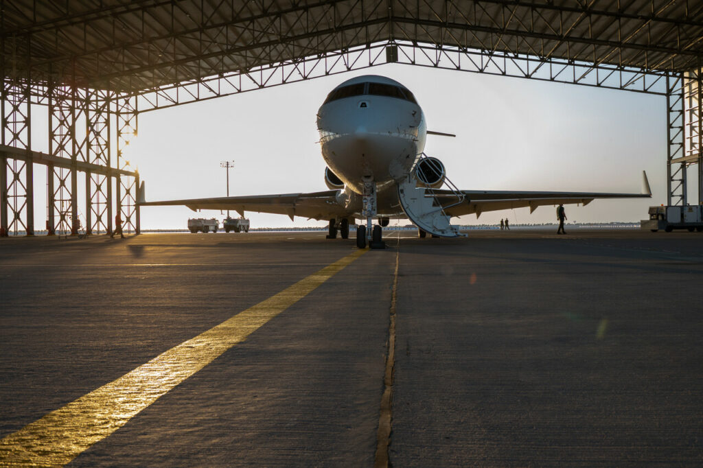 A new U.S. Air Force E-11A BACN aircraft arrives at Prince Sultan Air Base, Kingdom of Saudi Arabia.