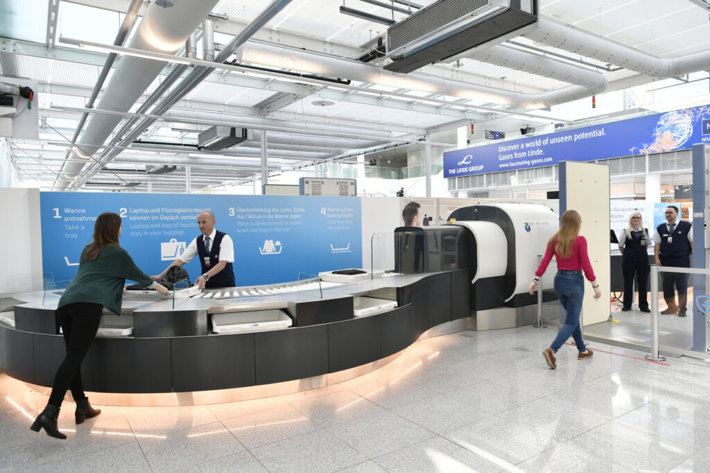 Render of the new Munich Airport Terminal 2 screening checkpoint.