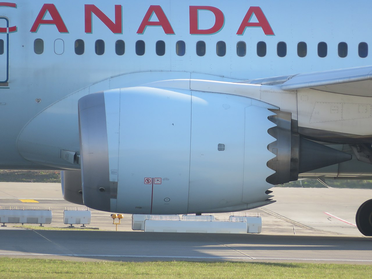Close up of an Air Canada jet.