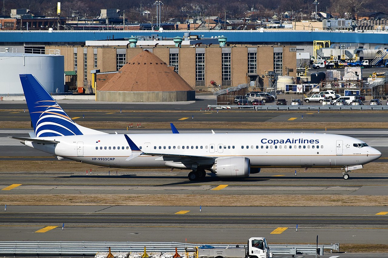 A Copa Airlines Boeing 737 taxiing at JFK Airport.
