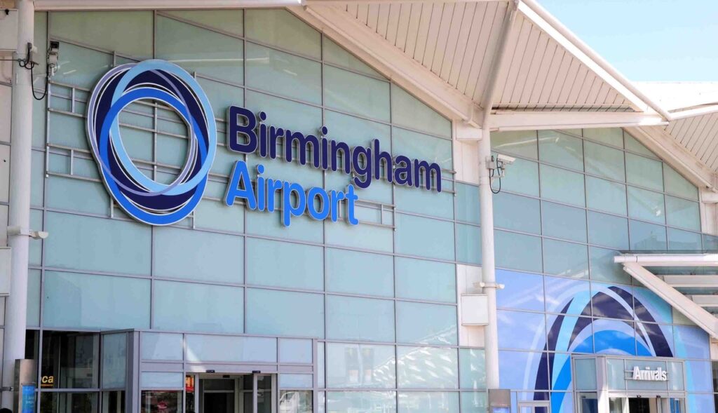 Exterior view of Birmingham Airport Terminal building.