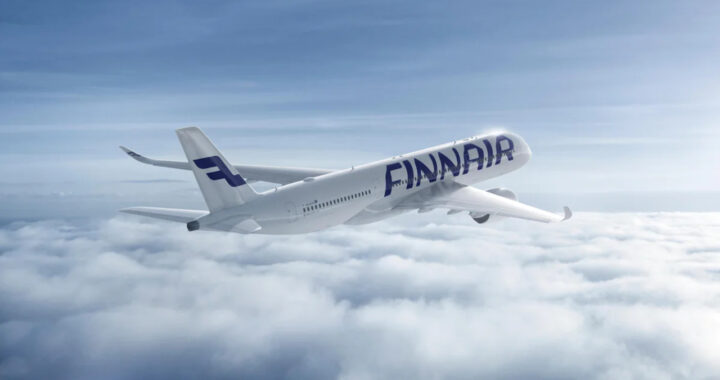 A Finnair Airbus A350 in flight.