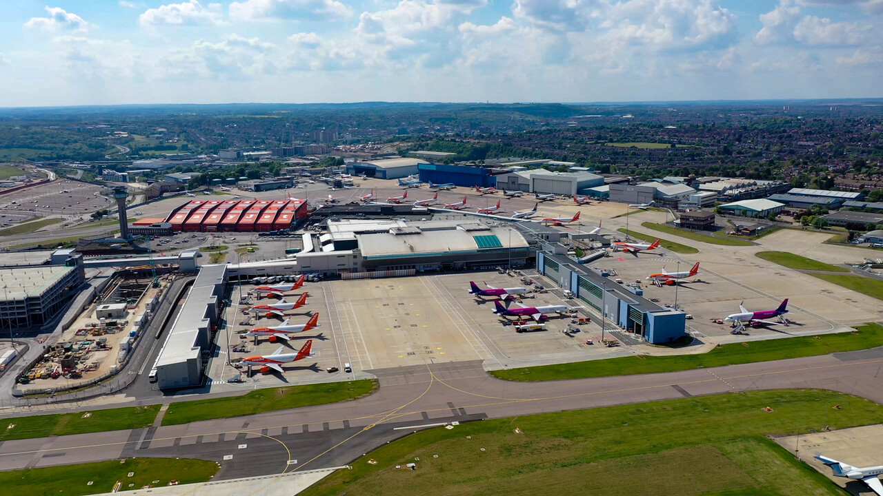 Aerial view of London Luton Airport