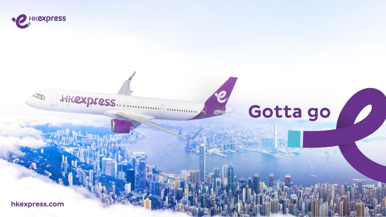 Graphic of an HK Express aircraft with new 'Gotta Go' rebranding