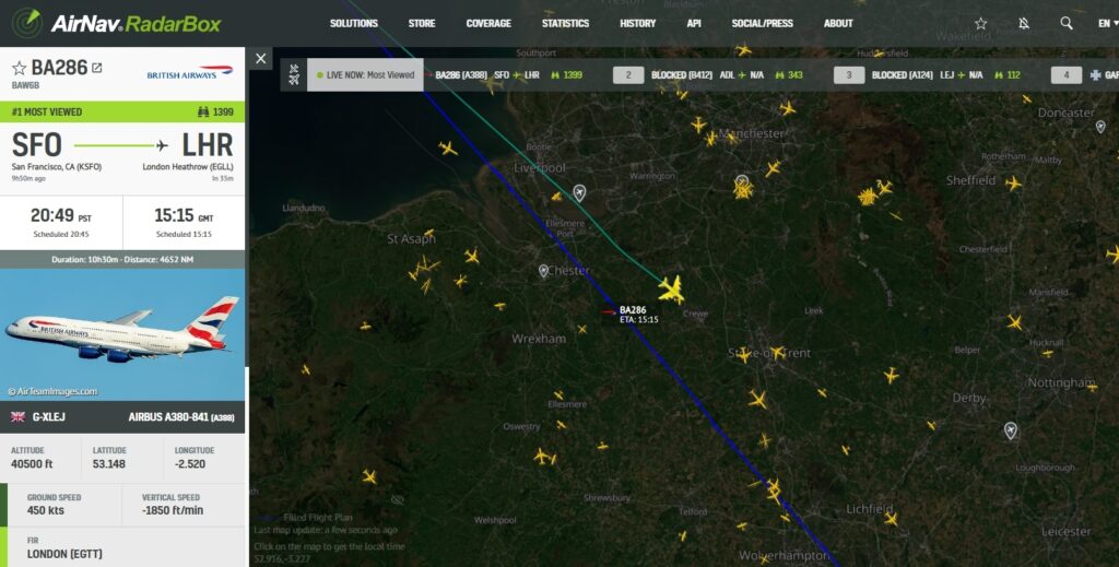 A British Airways Airbus A380 has declared an emergency over Northern Ireland due to a medical emergency whilst en route to London Heathrow. 