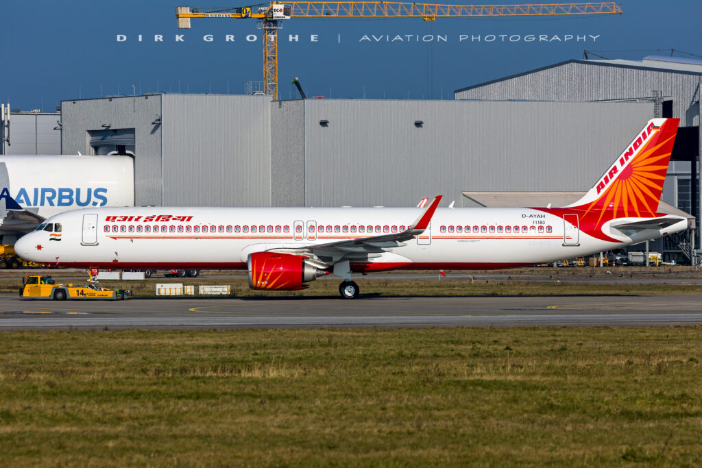 Air India's first Airbus A321neo has been spotted in Hamburg.