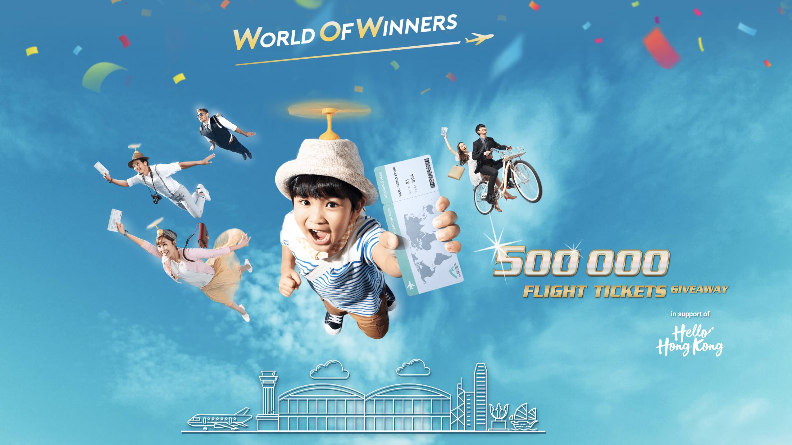 Promo for Hong Kong free airline ticket giveaway