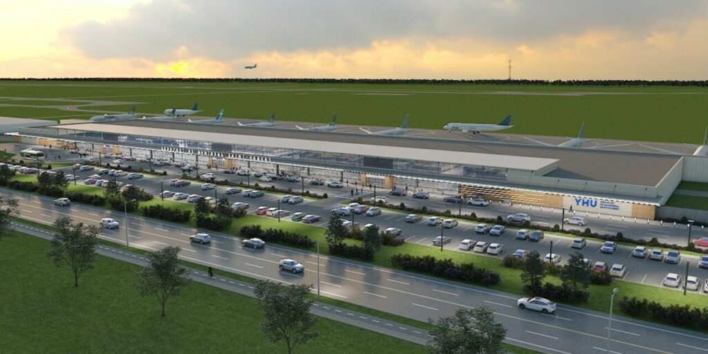 Render of new Porter Airlines terminal at Montreal Airport.