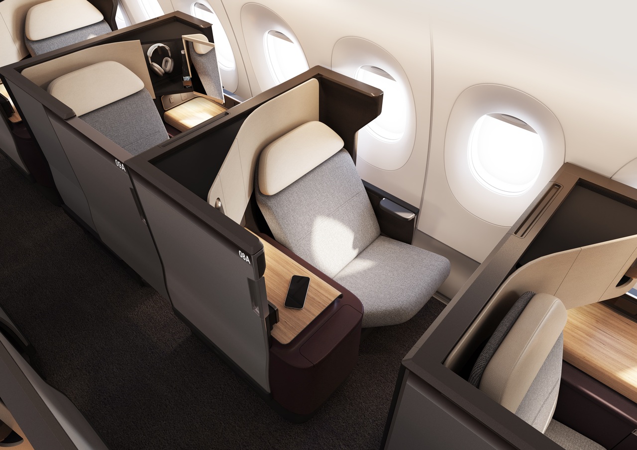 Qantas Business class seats on new Airbus A350