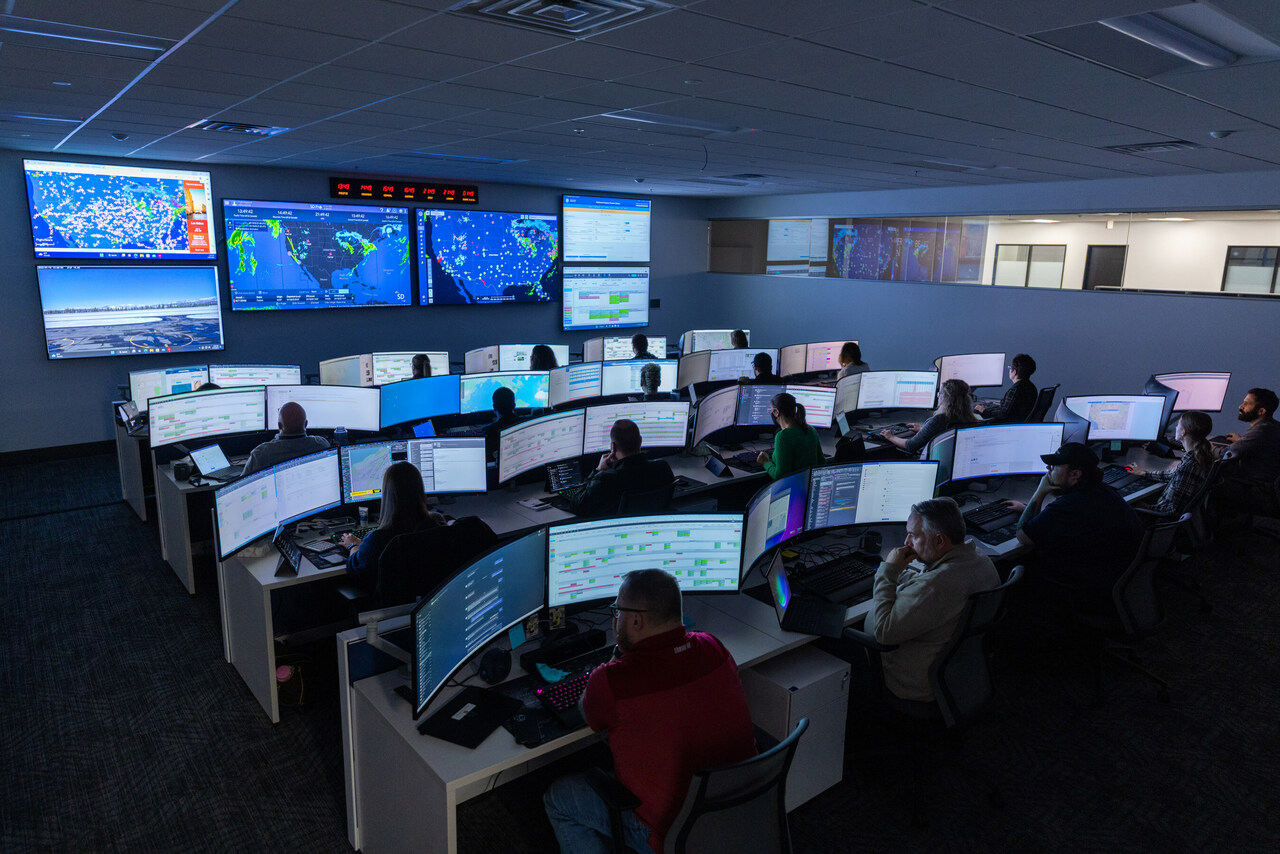 Interior view of Thrive Aviation command center in Nevada.