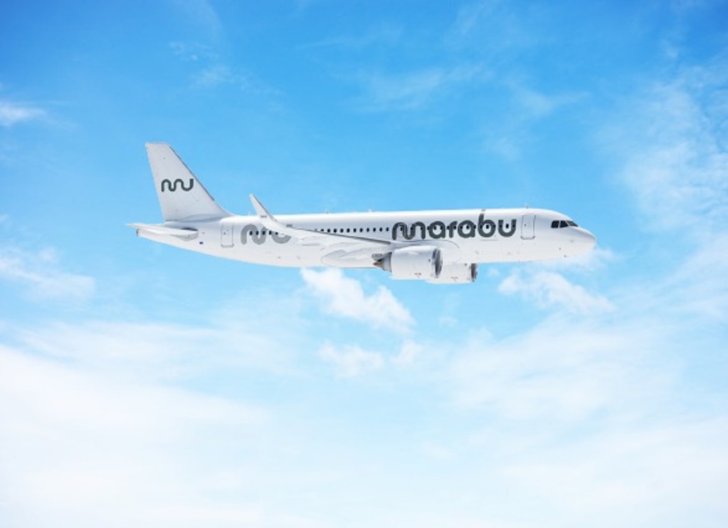 Render of a Marabu Airbus A320neo in flight