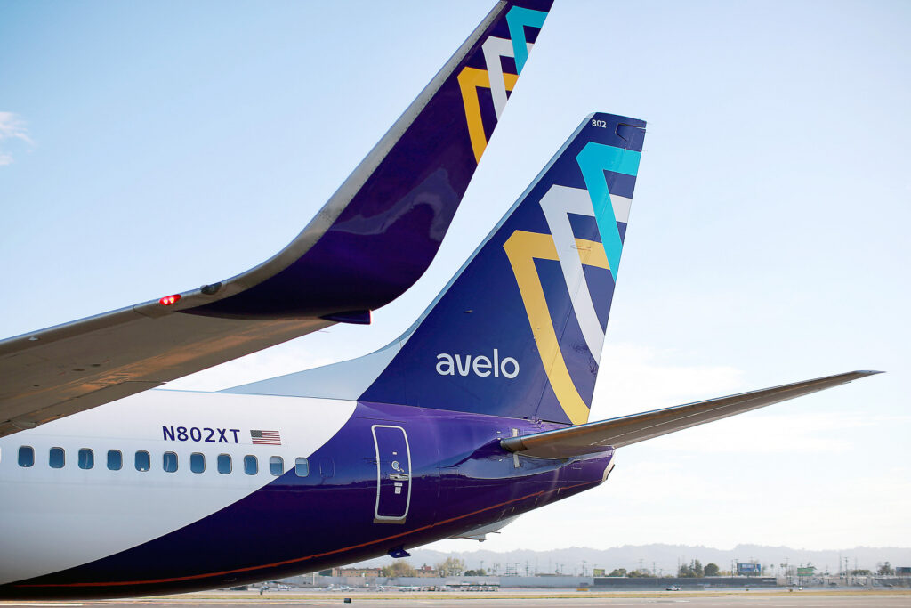 Close up of an Avelo Airlines 737