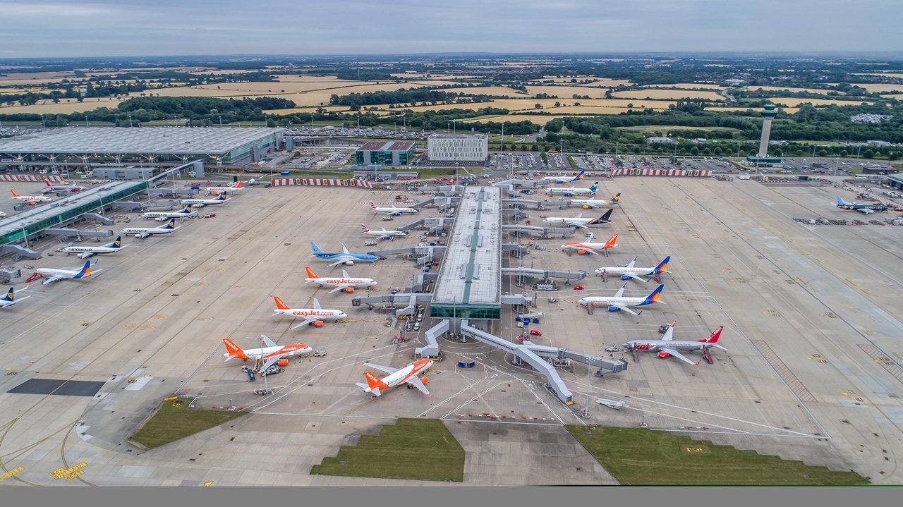 Aerial view of London Stansted airport