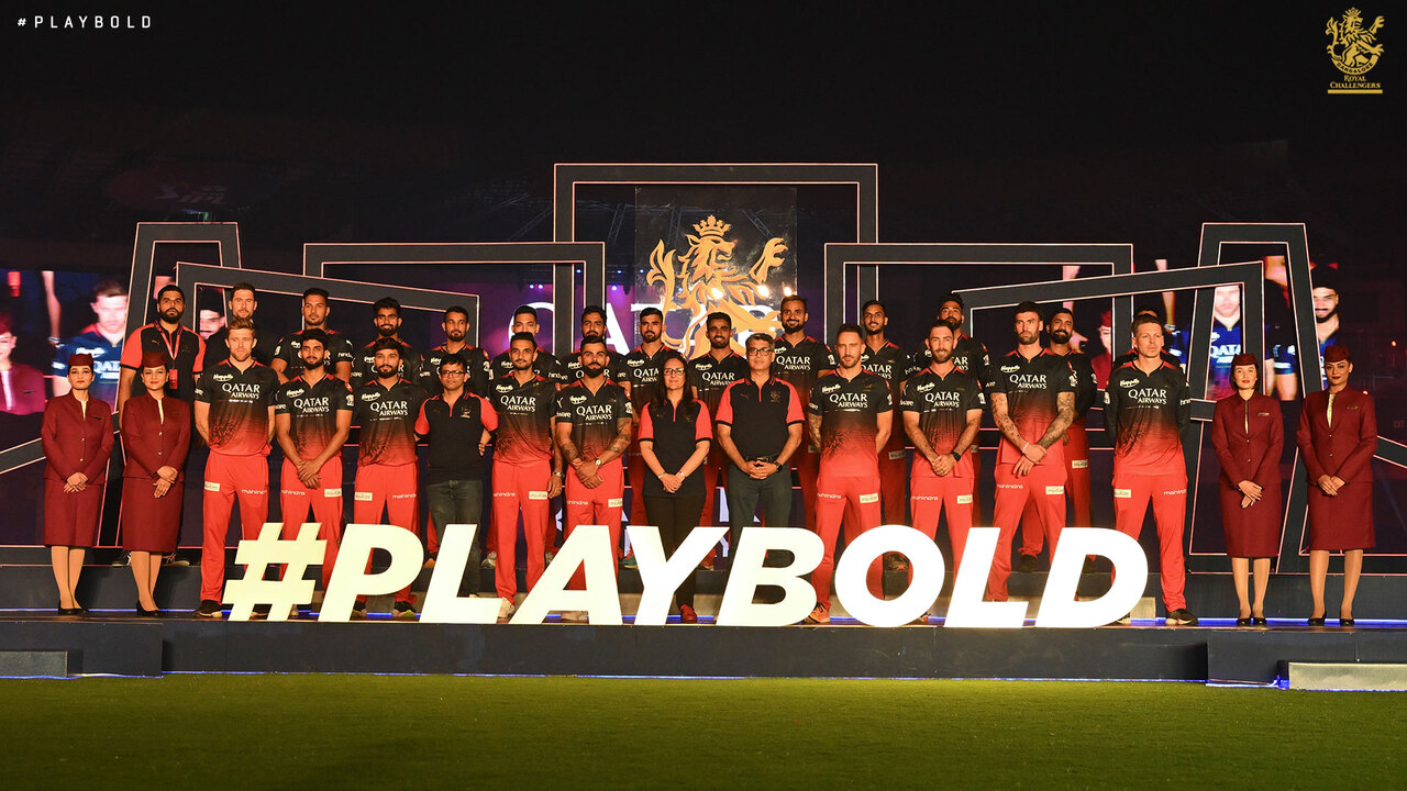 Team photo of Royal Challengers Bangalore cricket team.