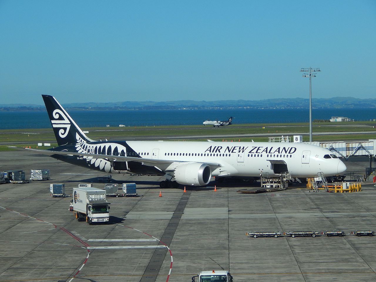 Air New Zealand aircraft at Auckland Airport.