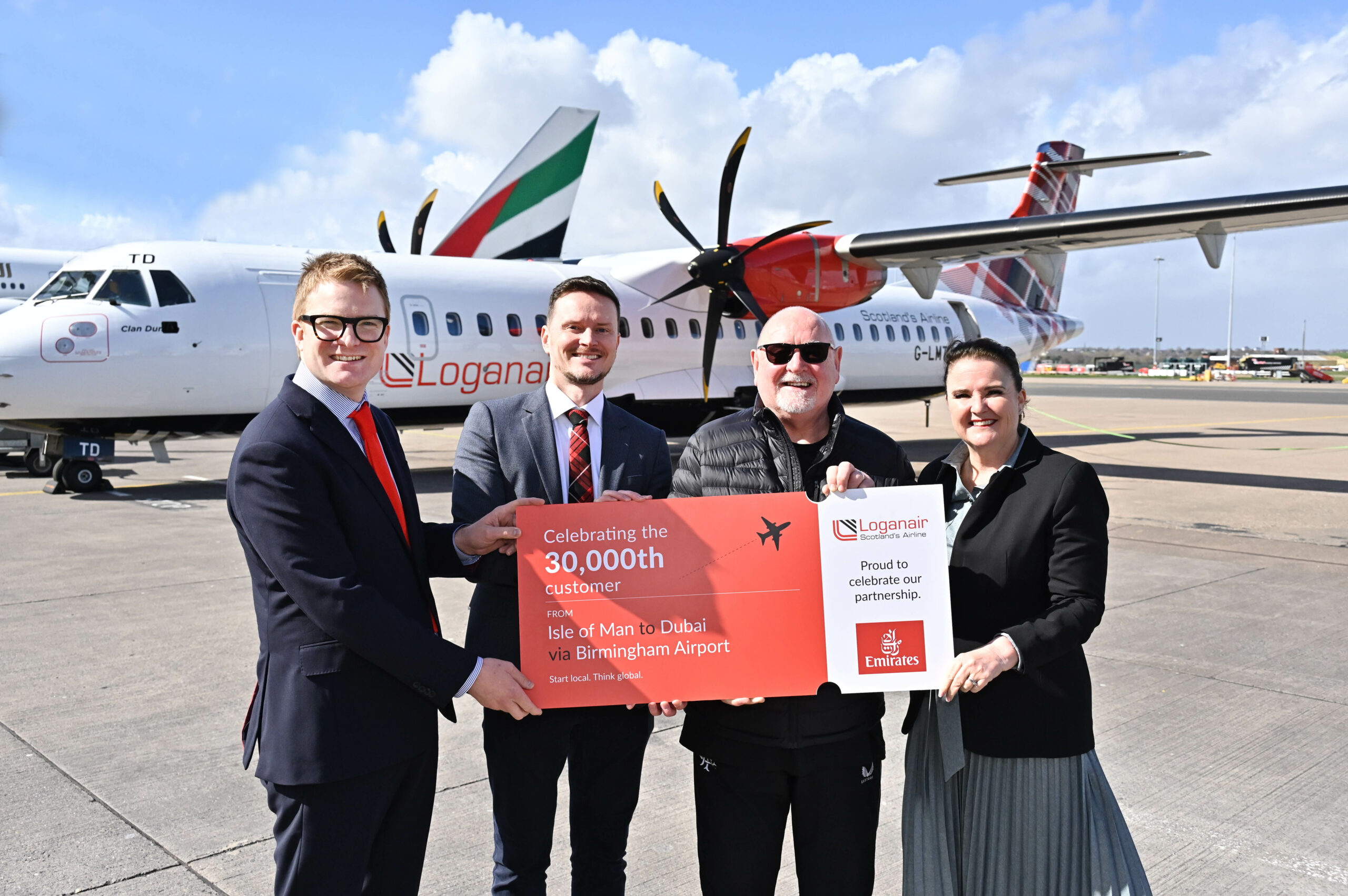 Isle of Man-Birmingham: Loganair Celebrates 30,000th Passenger