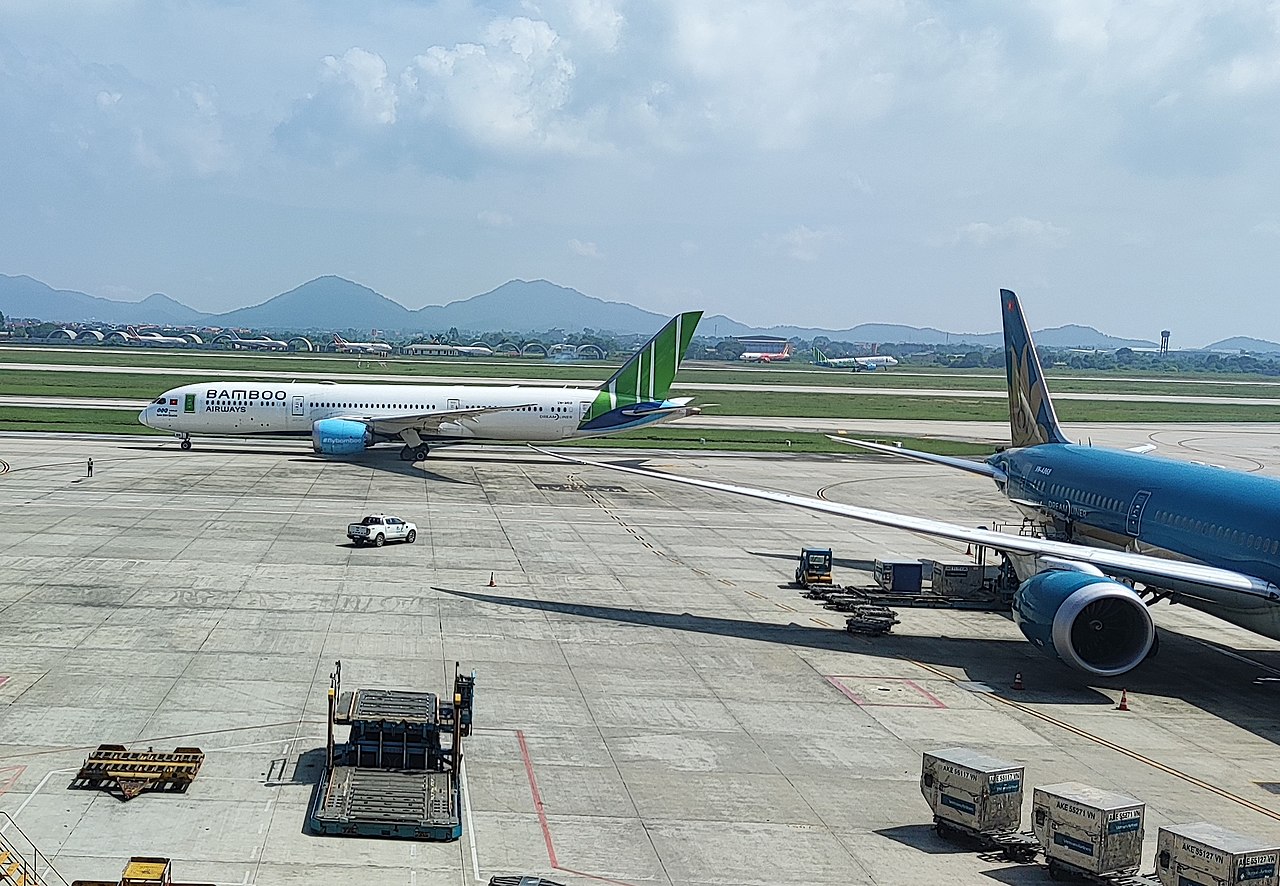 Aircraft at Vietnam Noi Bai airport.