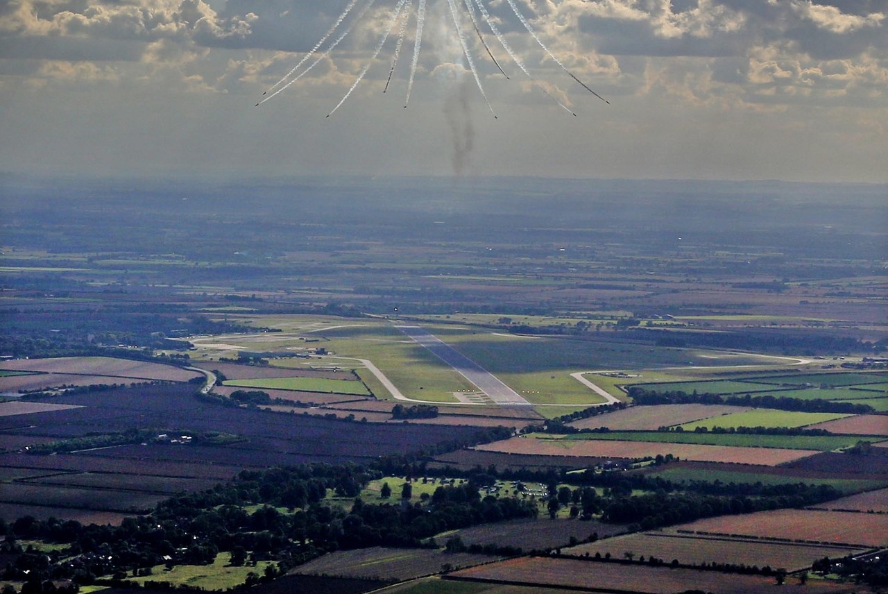 The RAF Red Arrows over RAF Scampton