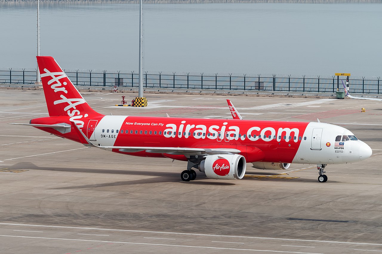 An AirAsia Malaysia Airbus A320neo on the tarmac.