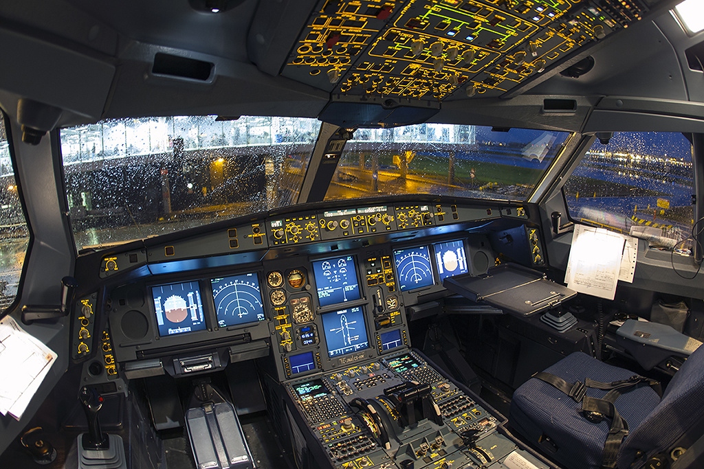 Flightdeck of Airbus A330.