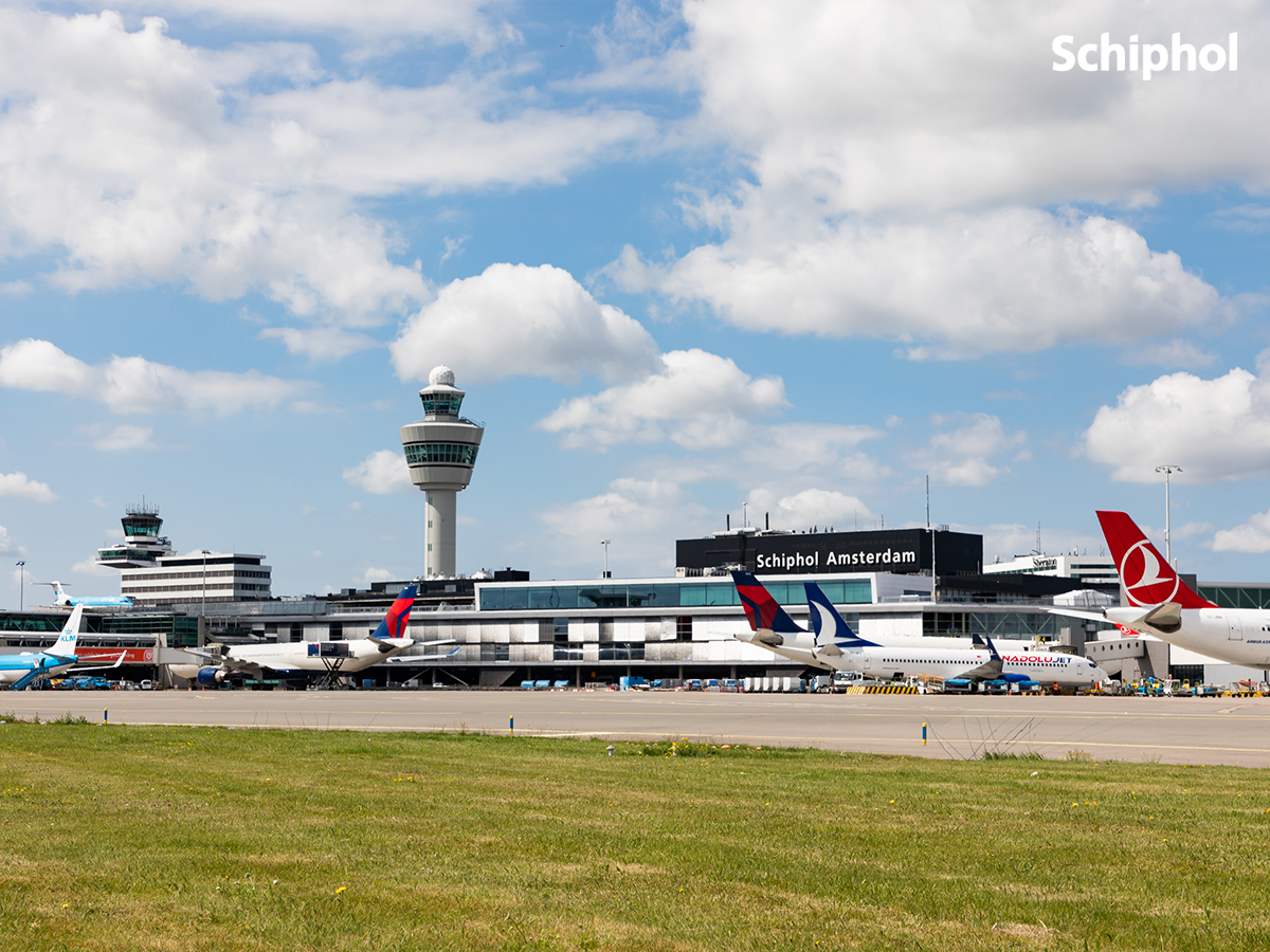 Exterior view of Amsterdam Schiphol Airport