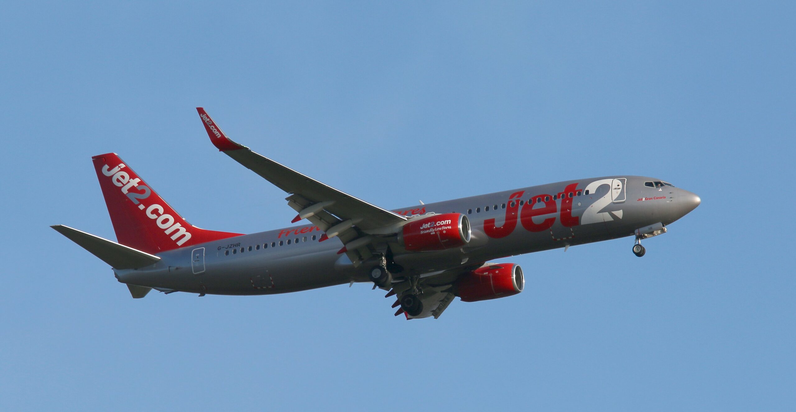 A Jet2 Boeing 737 on approach to London Stansted.