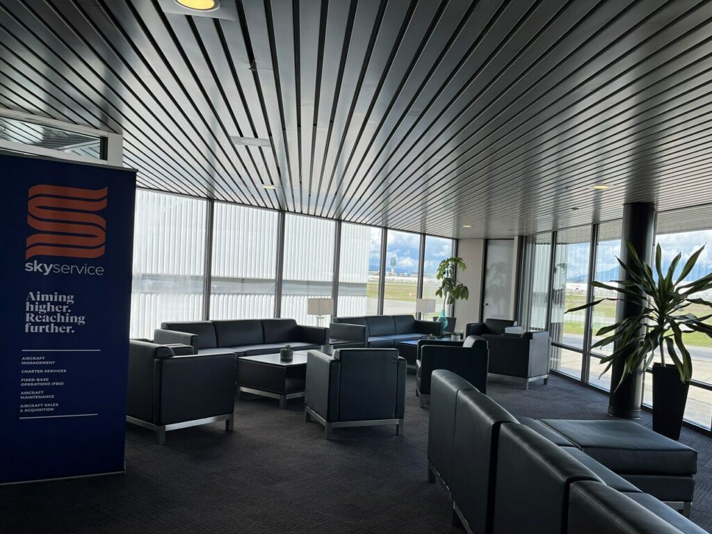 Interior view of the new Skyservice Vancouver FBO offices at Vancouver International Airport