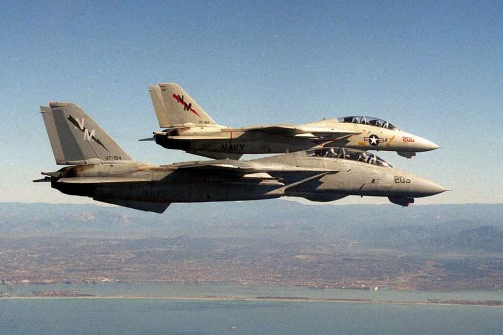 Two F-14 Tomcats in flight