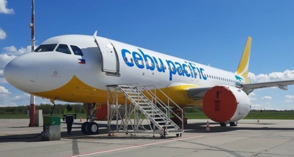 A newly delivered Cebu Pacific Airbus A320neo aircraft on the ramp.