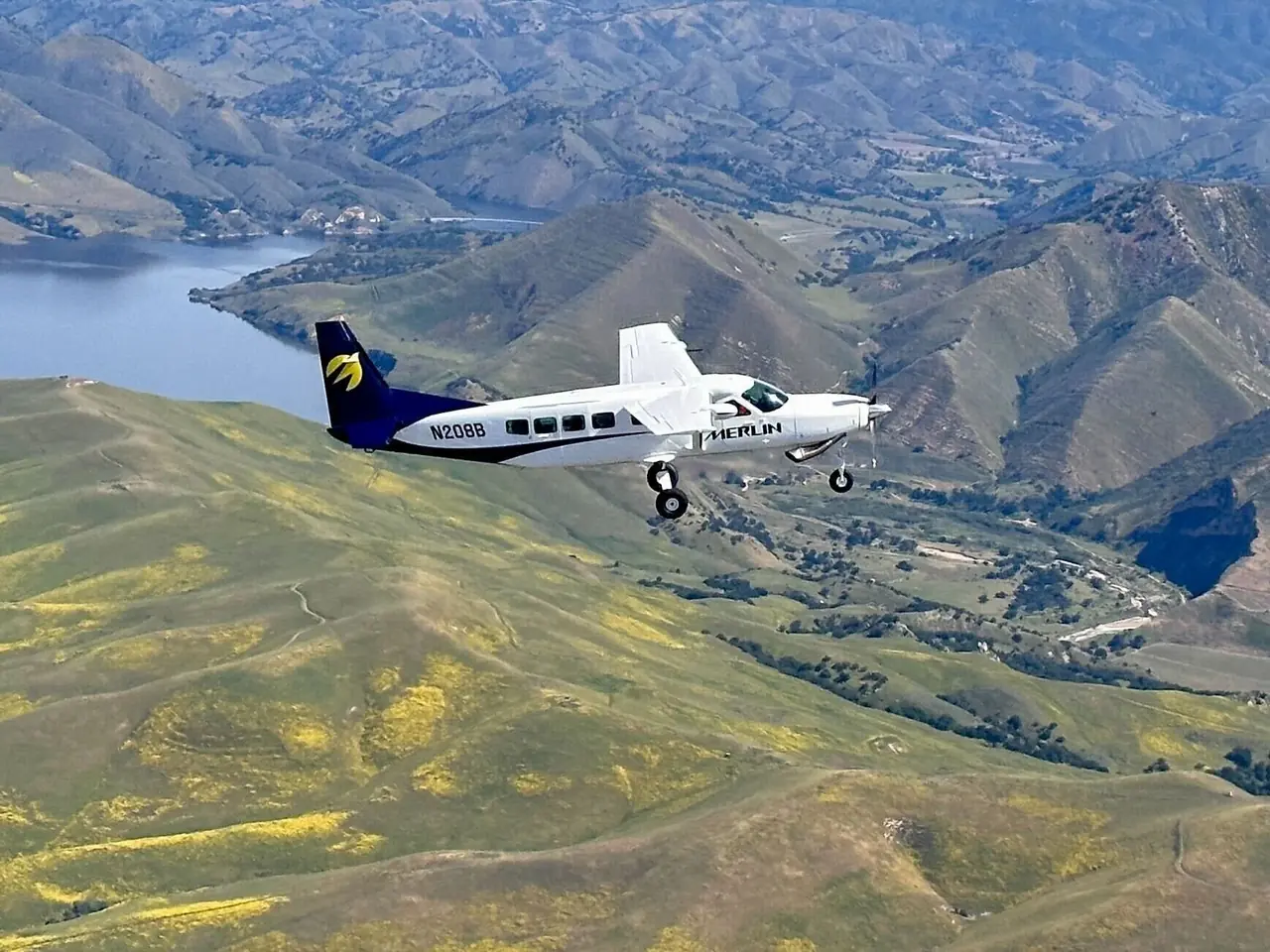 A Merlin test aircraft over New Zealand