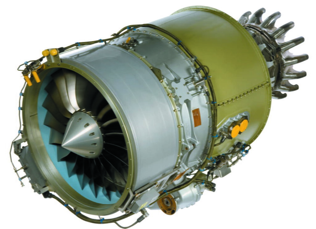 A Pratt & Whitney PW300 engine.