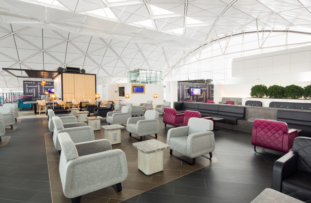 Interior view of Qantas Hong Kong International Lounge