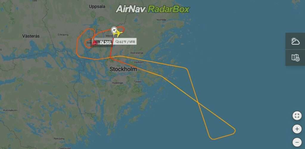 Delta 767 Bound for New York Returns to Stockholm