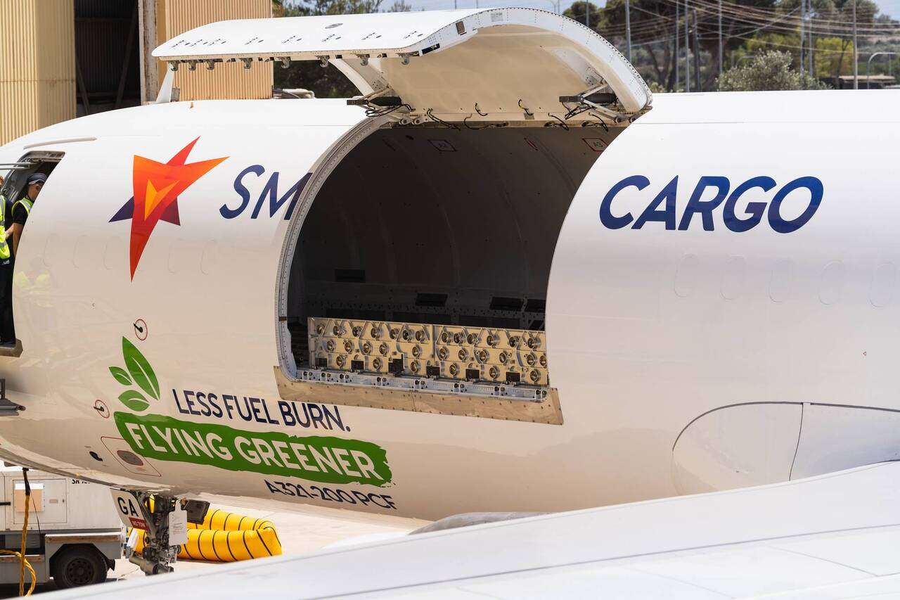 Side fuselage of Smartlynx Airbus A321PF freighter.