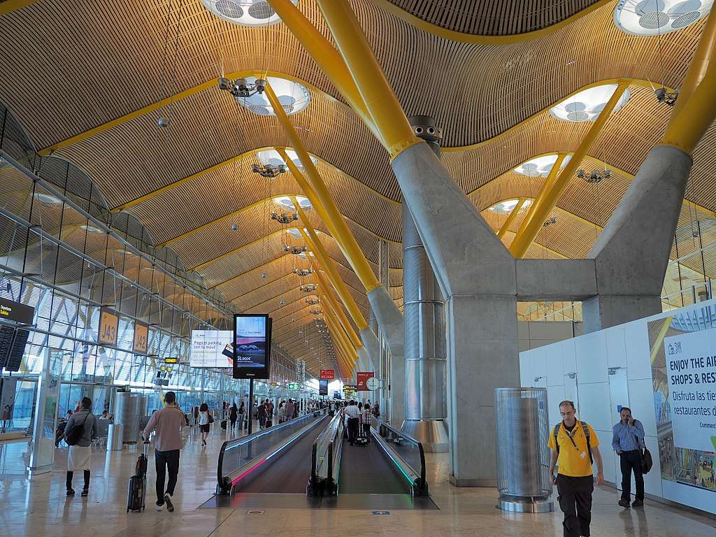 Interior of Spain Madrid Airport.