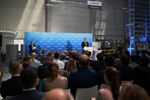 Opening ceremony at the new Boeing spares facility in Poland.