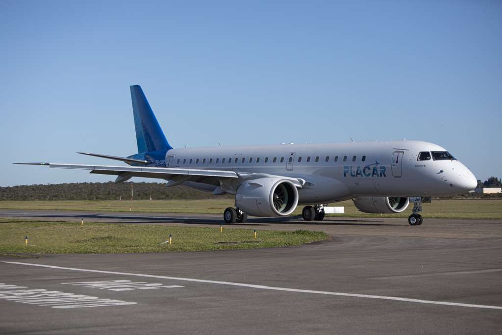 A Placar Embraer on the taxiway.