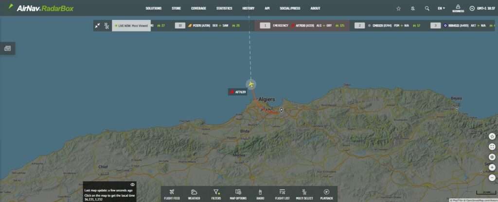 Air France A319 Declares Emergency in Algiers
