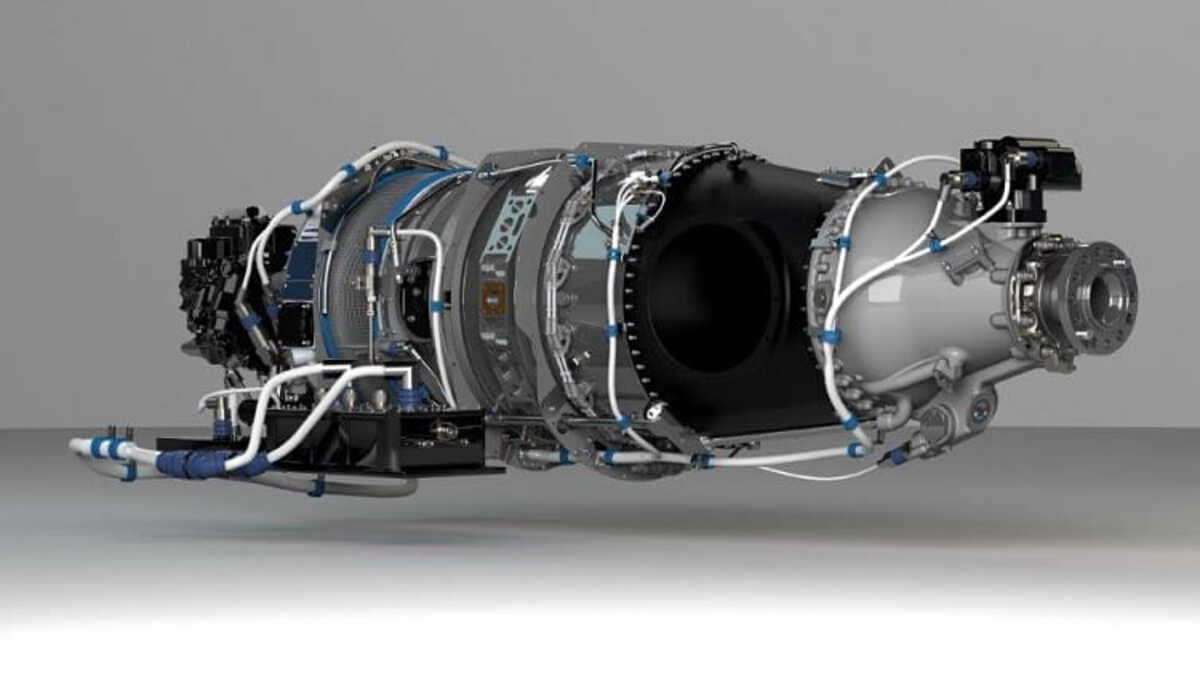 A Pratt & Whitney PT6 engine