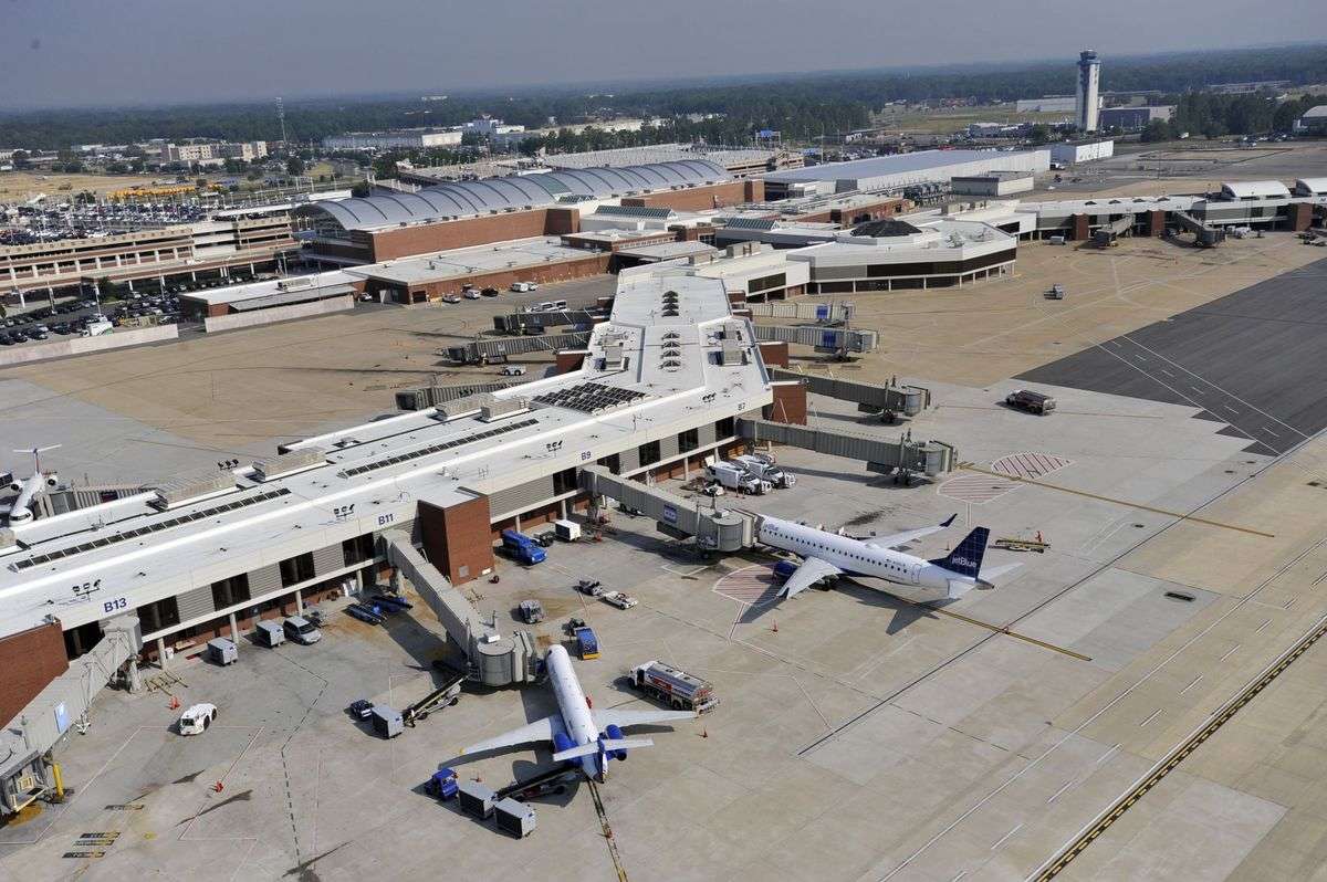 Aerial view of Richmond International Airport VA.