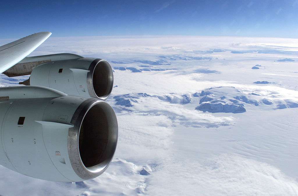 View from a jet over the Antarctic