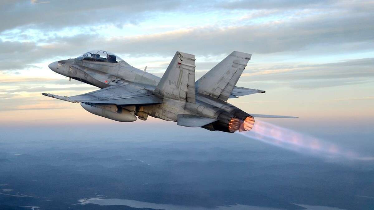 A Royal Canadian Air Force CF-188 Hornet in flight.