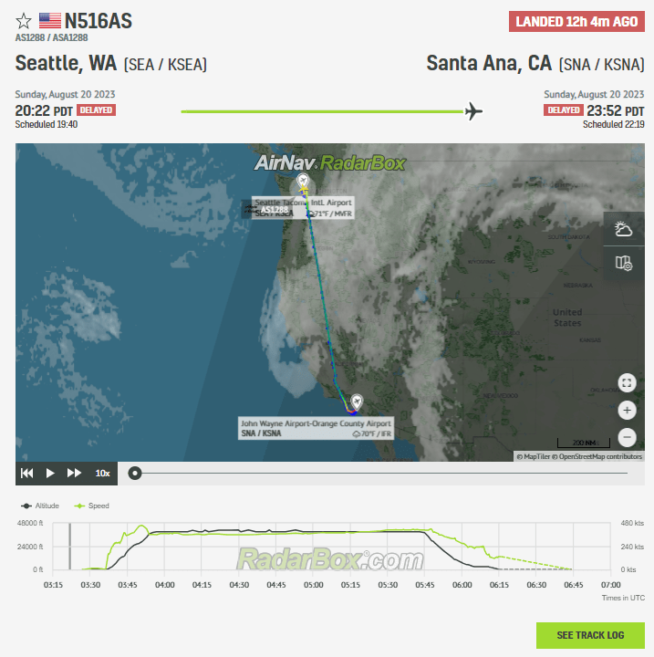 Alaska Airlines Flight Suffers Damage in Santa Ana