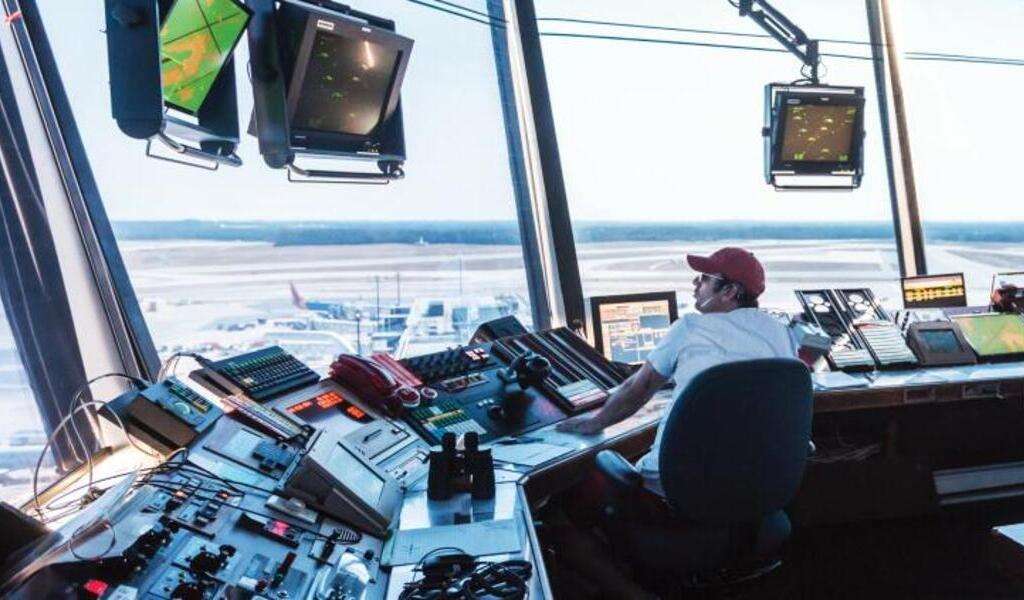 An Air Traffic Controller in control tower.