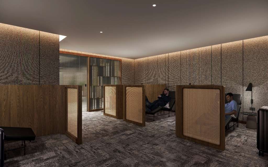 Render of new co-working space at Singapore Changi Airport.