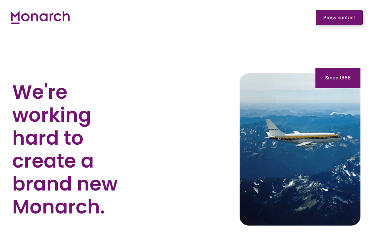 Monarch Airlines Alters Branding From Crown to Modern Look