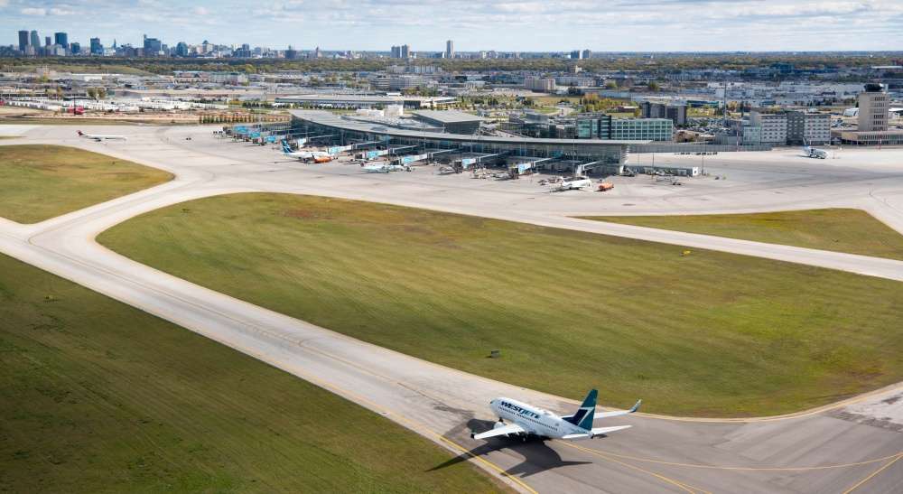 Aerial view of Winnipeg Richardson Airport.